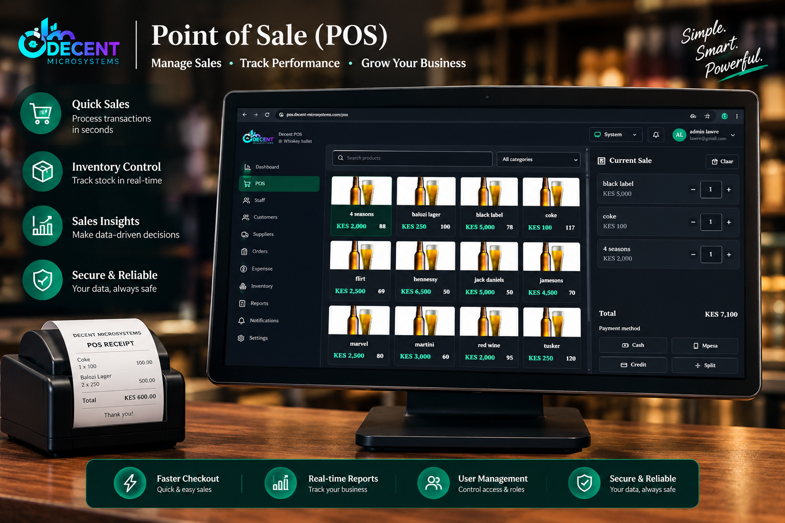 Decent POS system in action