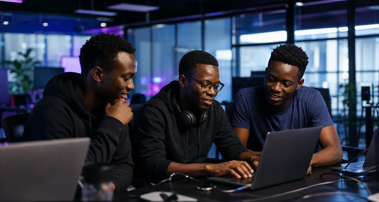 African software engineers collaborating on a project