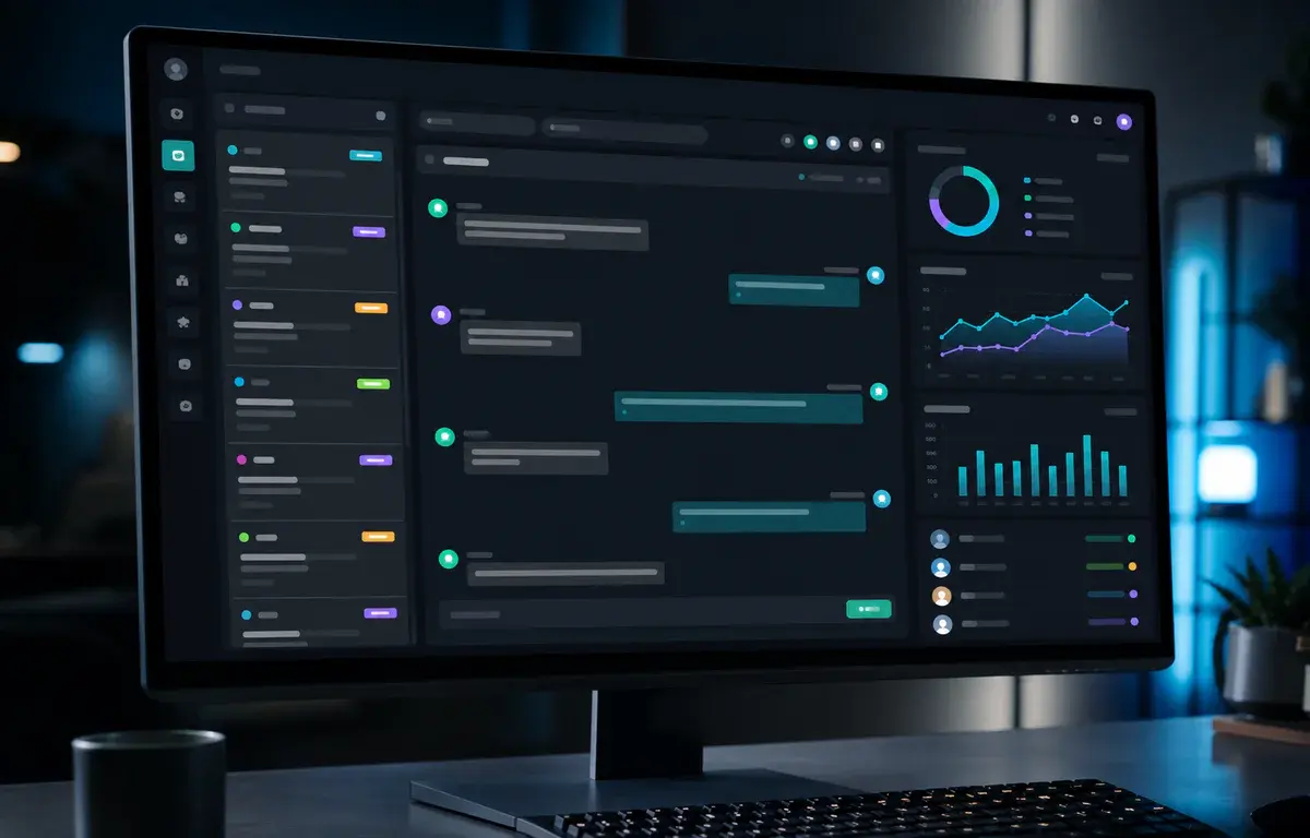 Customer support portal with conversations, tickets and performance charts